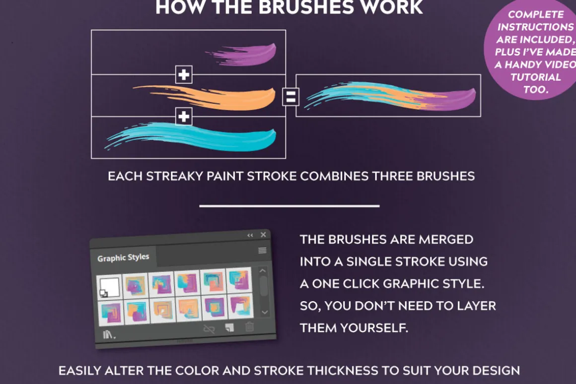 Multi-color, Mixed Paint Brushes