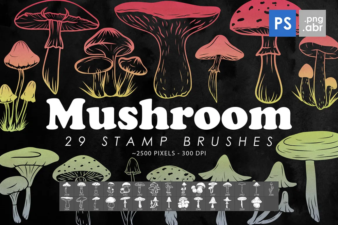 Mushroom Photoshop Stamp Brushes