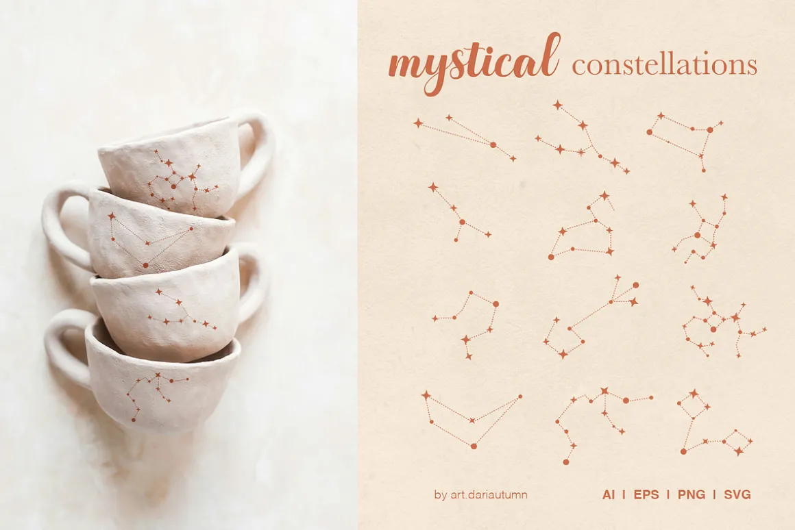 Mystical vibe vector illustrations