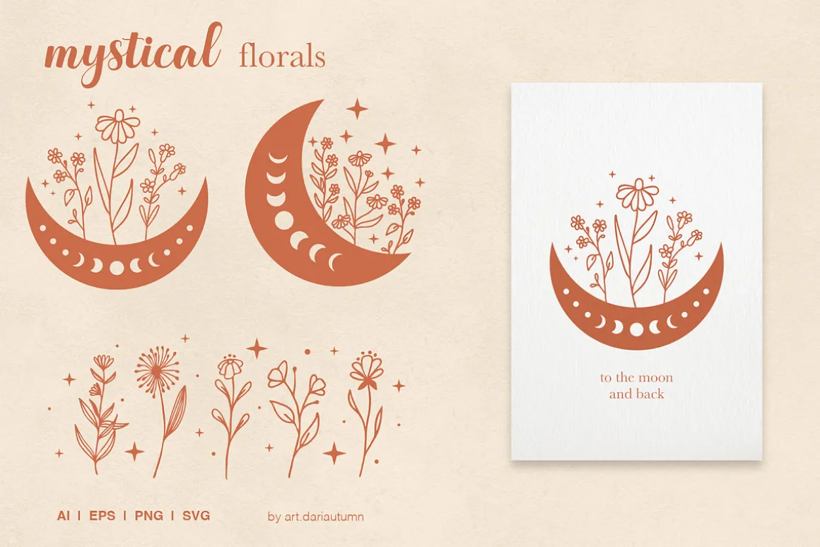 Mystical vibe vector illustrations