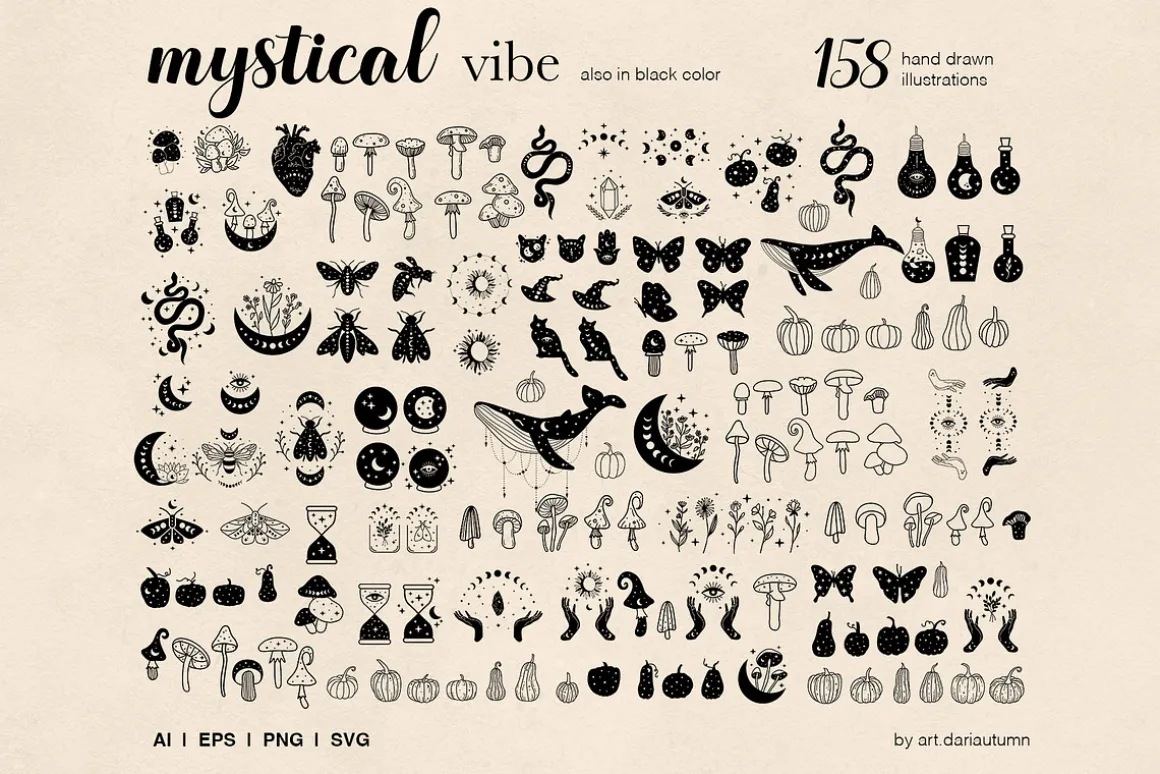 Mystical vibe vector illustrations