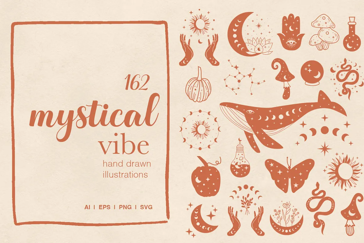 Mystical vibe vector illustrations