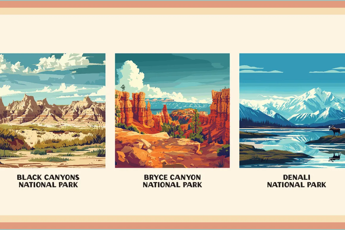 National Park Poster Illustrations