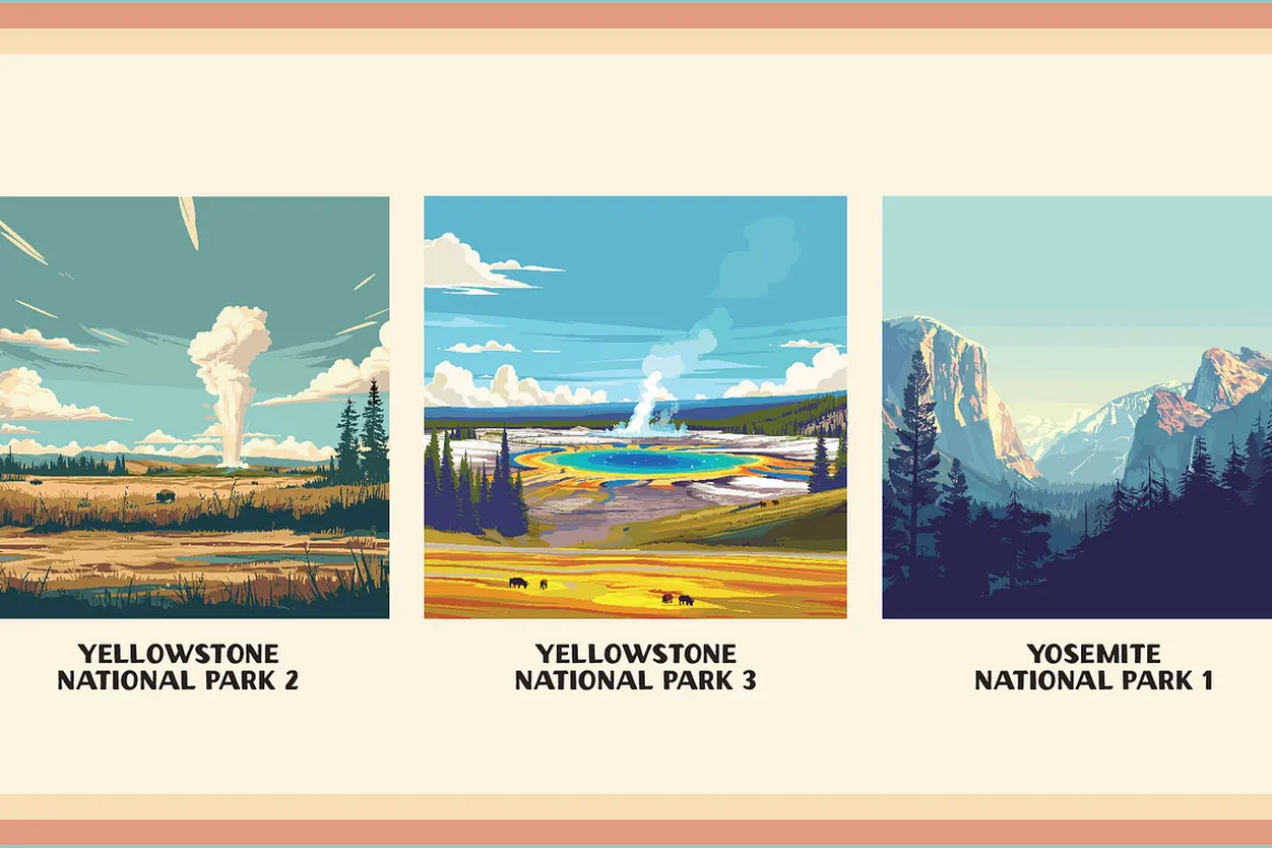 National Park Poster Illustrations