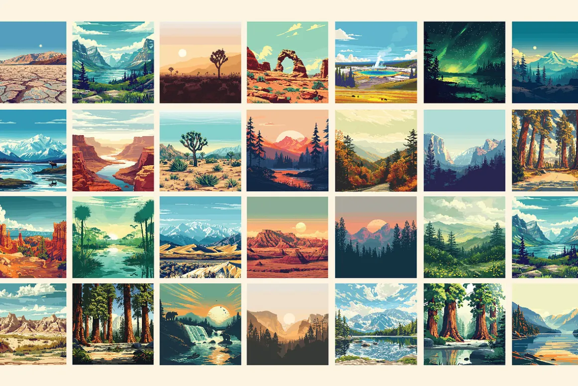 National Park Poster Illustrations