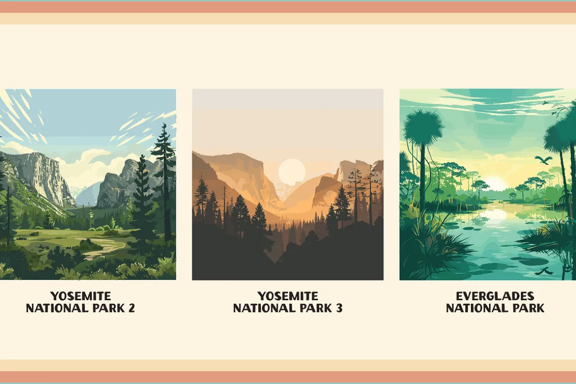 National Park Poster Illustrations