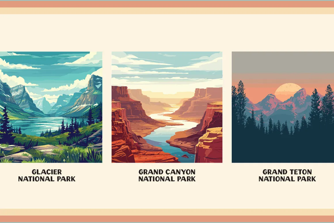 National Park Poster Illustrations