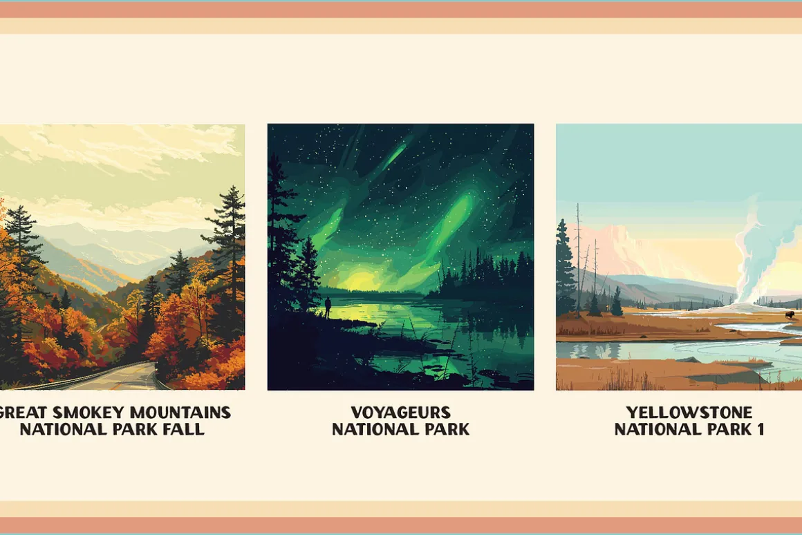 National Park Poster Illustrations