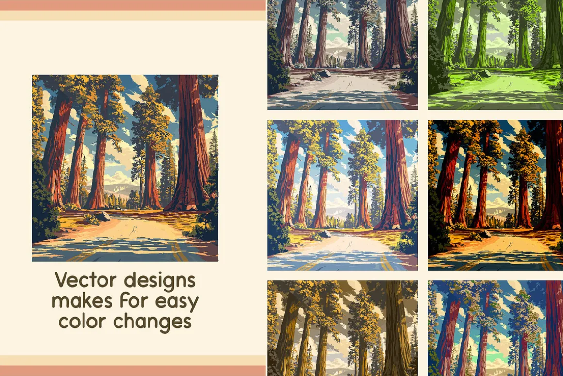 National Park Poster Illustrations