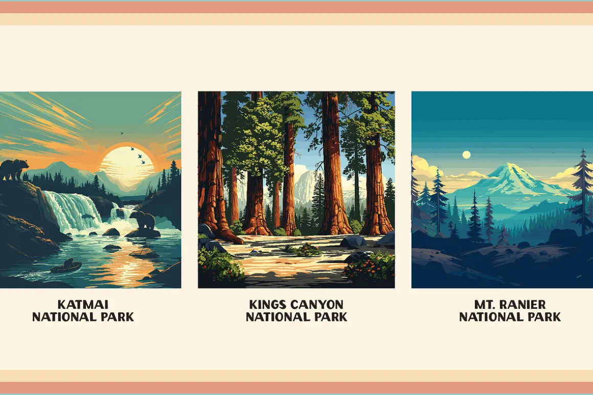 National Park Poster Illustrations
