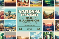 National Park Poster Illustrations