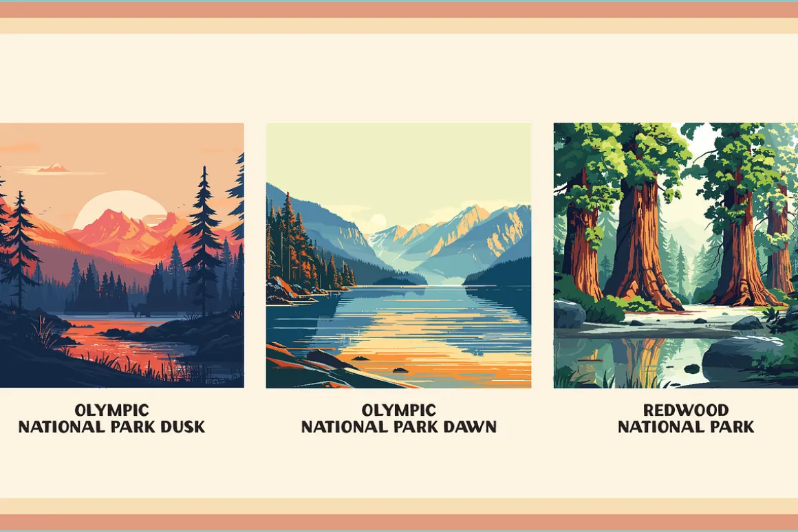 National Park Poster Illustrations