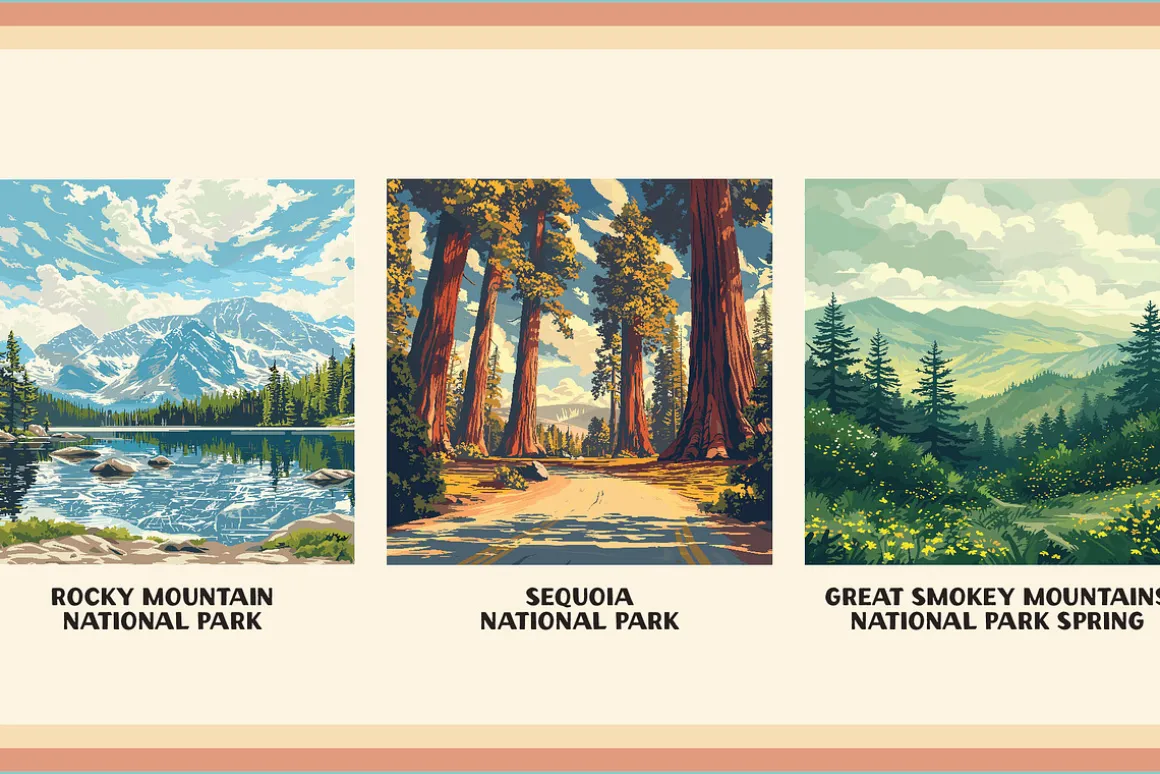 National Park Poster Illustrations
