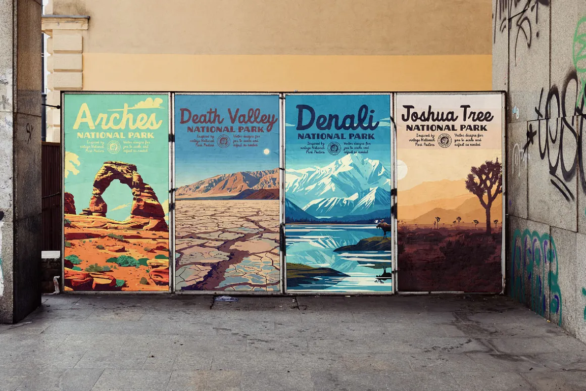National Park Poster Illustrations
