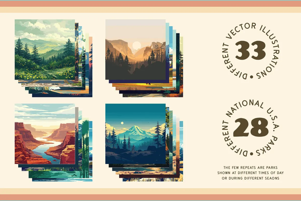 National Park Poster Illustrations