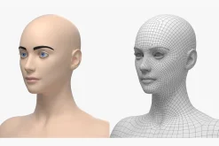 Natural Female 01 A-Pose Base Mesh