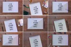 9 Natural Sketch Book Mockups