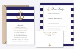 Nautical Navy Baby Shower Invite
