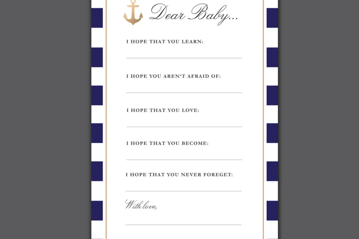Nautical Navy Baby Shower Invite
