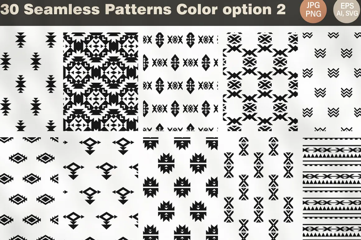 30 Navajo Minimal Vector Patterns