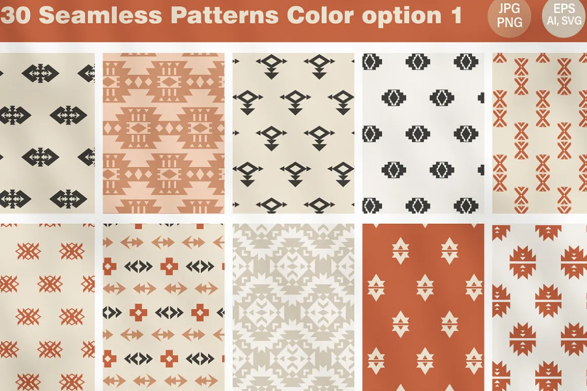 30 Navajo Minimal Vector Patterns