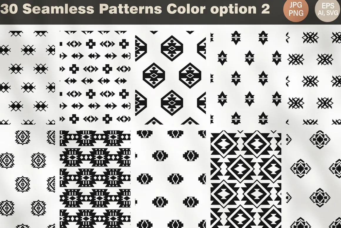 30 Navajo Minimal Vector Patterns
