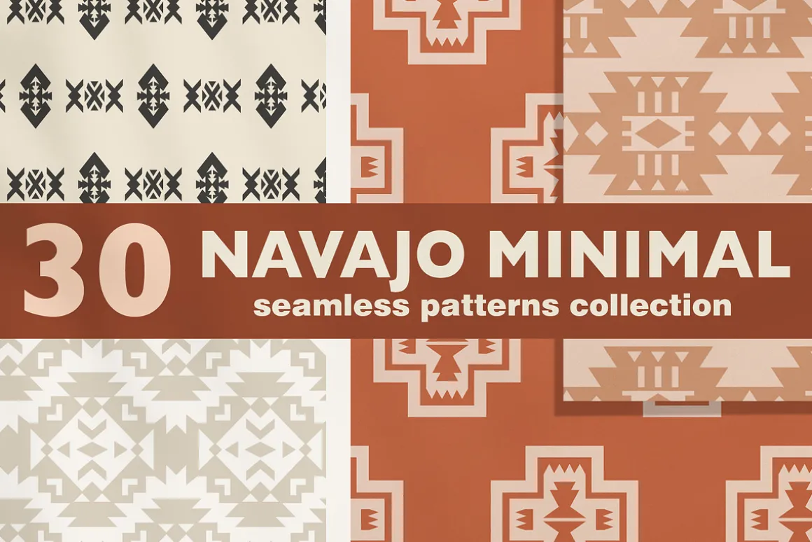 30 Navajo Minimal Vector Patterns
