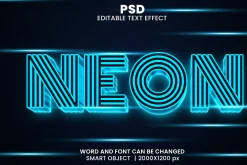 Neon 3d Editable Psd Text Effect