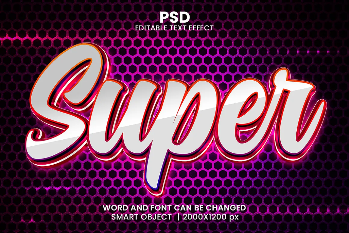 15 Neon 3d text effect font Bundle