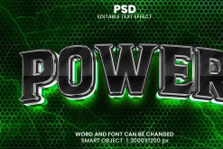 15 Neon 3d text effect font Bundle