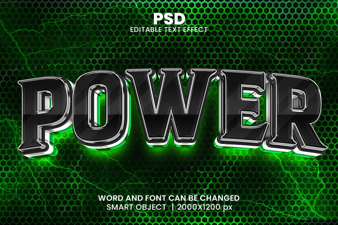 15 Neon 3d text effect font Bundle
