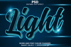 Neon Light 3d Text Effect Style