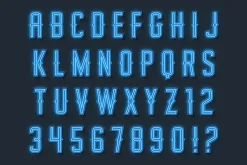 Neon light vintage alphabet