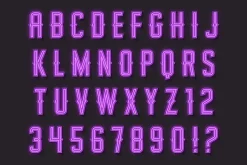 Neon light vintage alphabet
