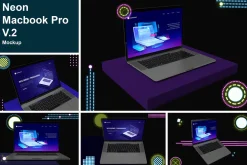 Neon Macbook Pro Mockup V.2