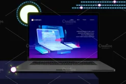Neon Macbook Pro Mockup V.2