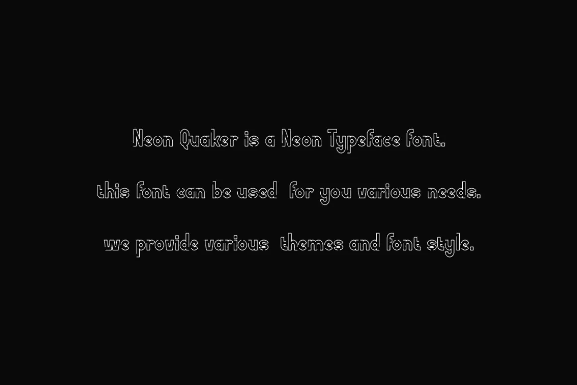 Neon Quaker - Outline Round Font