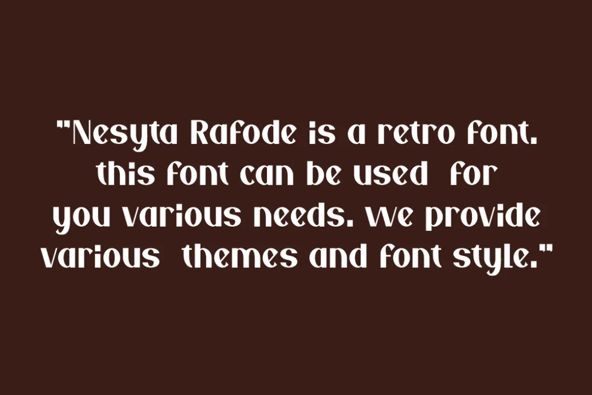 Nesyta Rafode - Stylish Retro Font