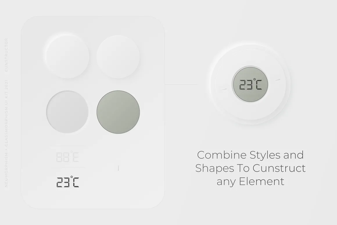 Neumorphism + Glassmorphism UI Kit