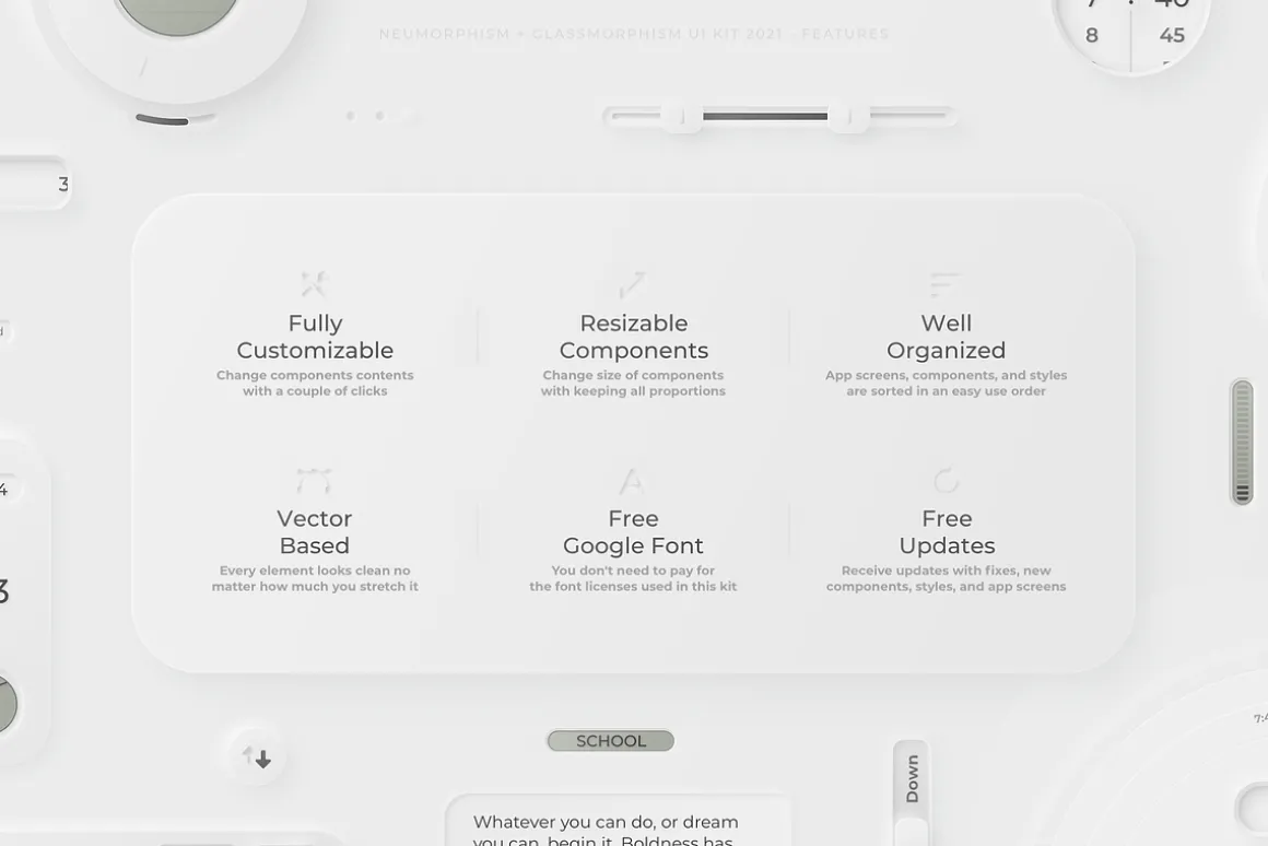 Neumorphism + Glassmorphism UI Kit
