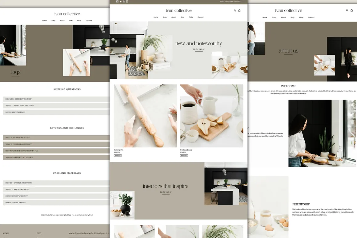 Neutral Shopify Theme | Aesthetic