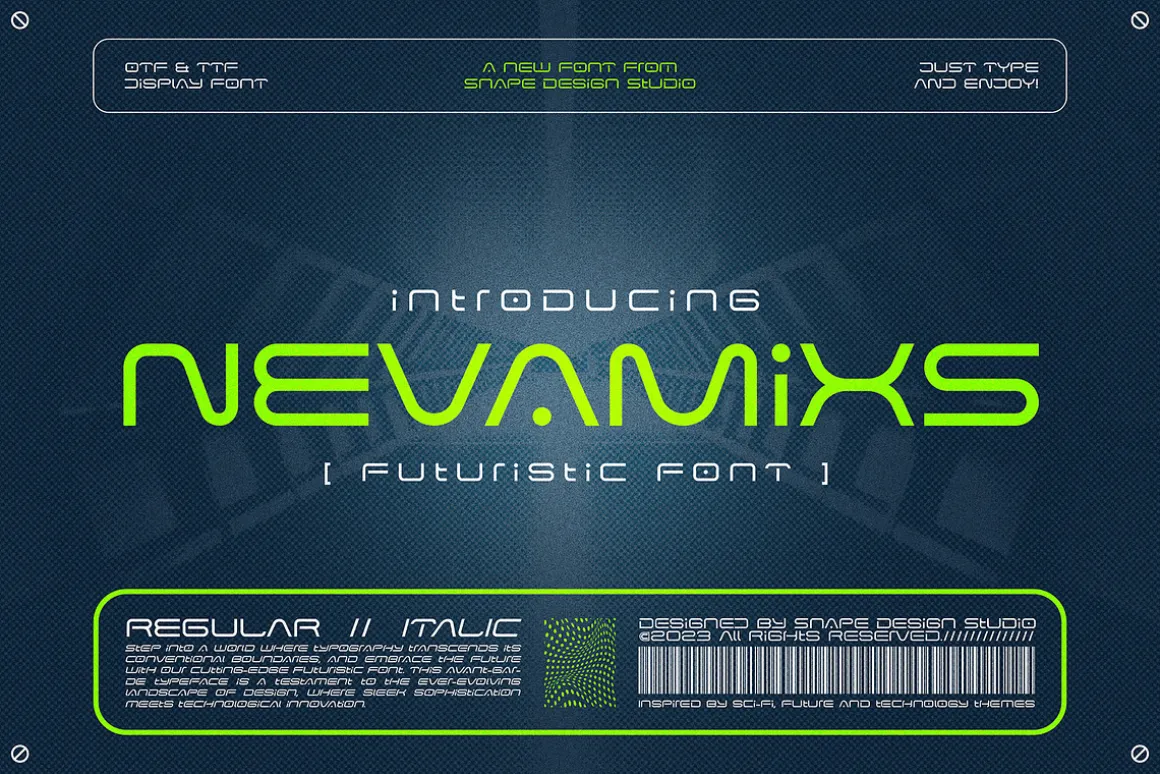Nevamixs - Futuristic Font