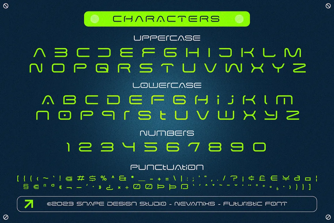Nevamixs - Futuristic Font