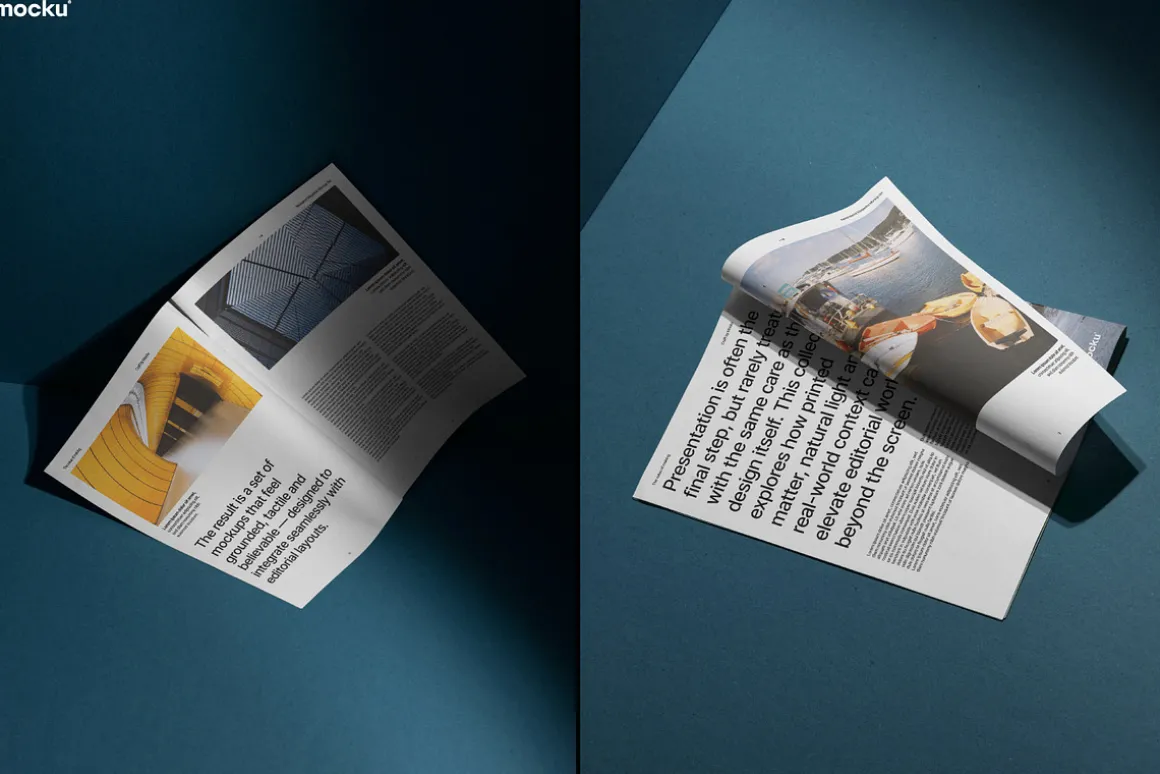 Newsprint Magazine Mockup Set