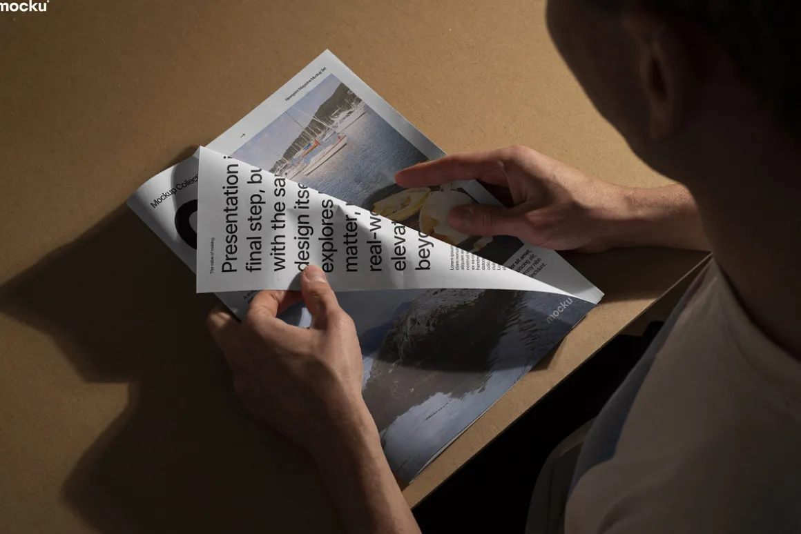 Newsprint Magazine Mockup Set