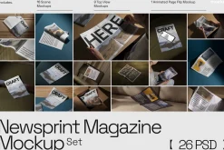 Newsprint Magazine Mockup Set