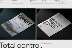 Newsprint Magazine Mockup Set