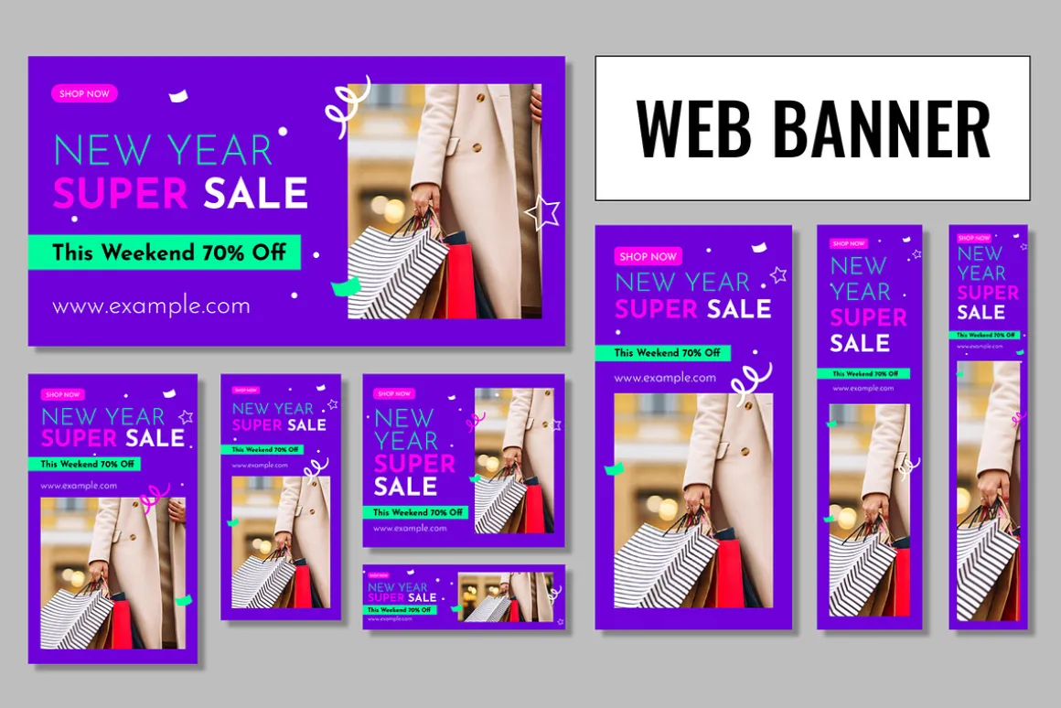 New Year Sale Web Banner Set