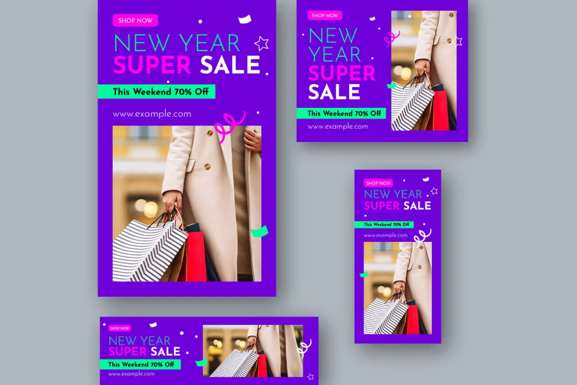 New Year Sale Web Banner Set