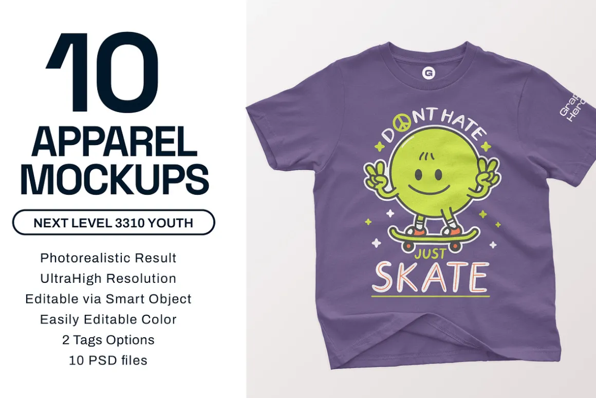 Next Level 3310 Youth Tee Mockups